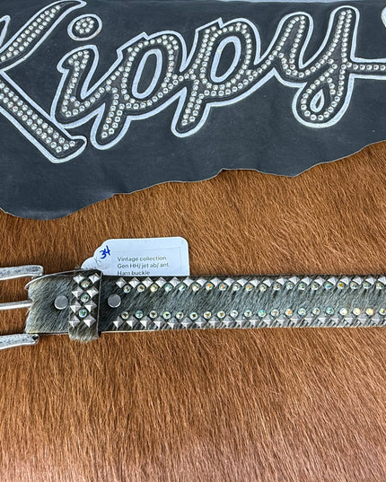 Kippy Belt-2 Row Pyramid Design: army greenhh/jetab/ slv  34 K