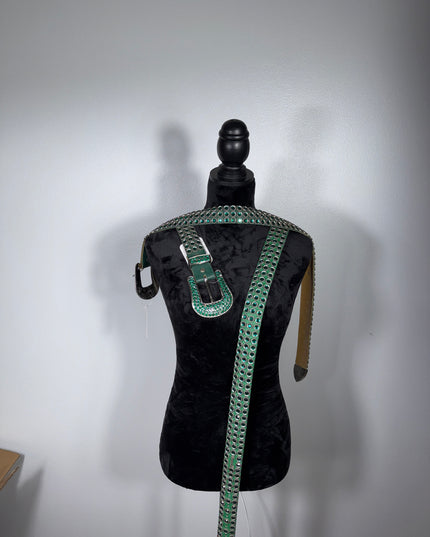 Vintage Kippy belts: City Lights-green leather