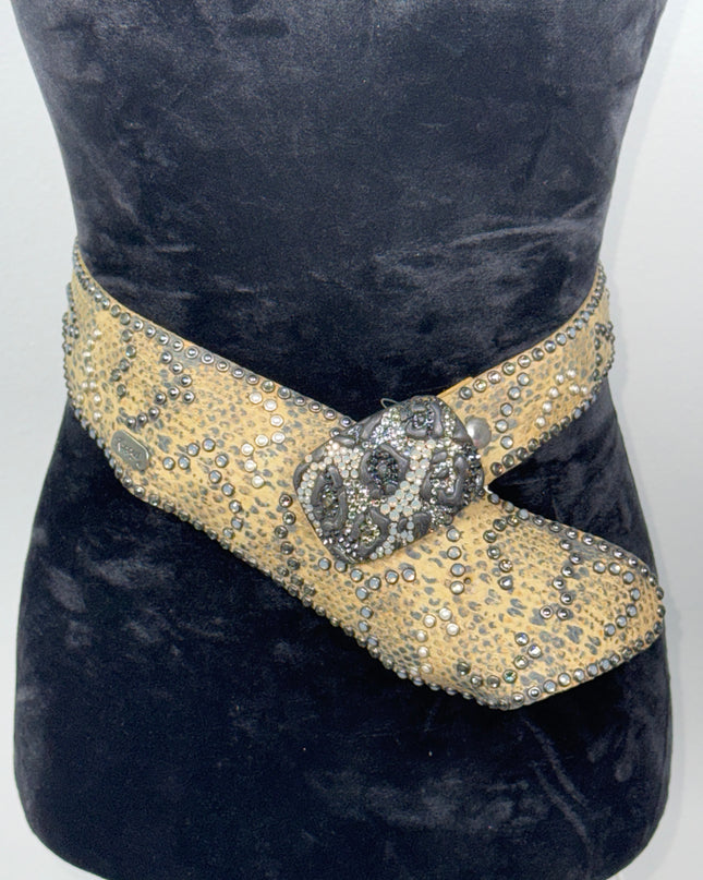 Vintage Kippy belt: Tapered Vipor leather print,