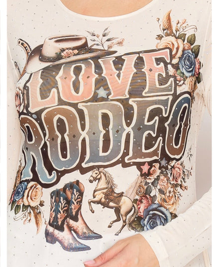 OG Love Rodeo Mesh with Hot Fix Crystals