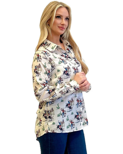 Pearl Snap Beige Corral Cowboy