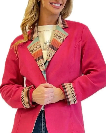 FE Hot Pink Serape Collar Blazer