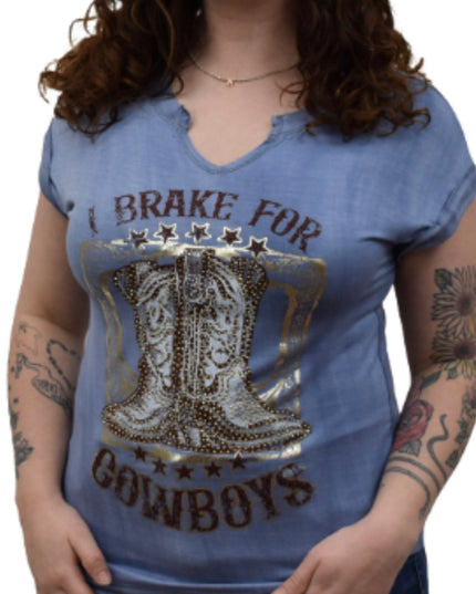 Brake For Cowboys Blue