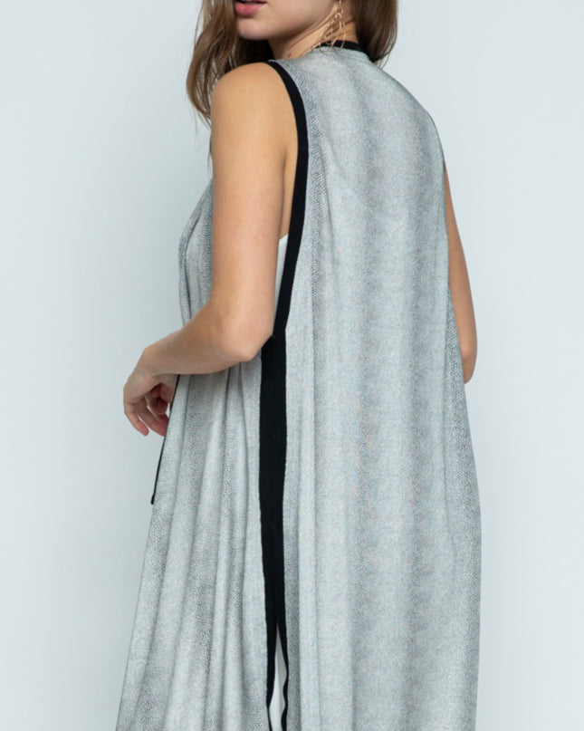 Voc Shimmer Vest Light Grey Long