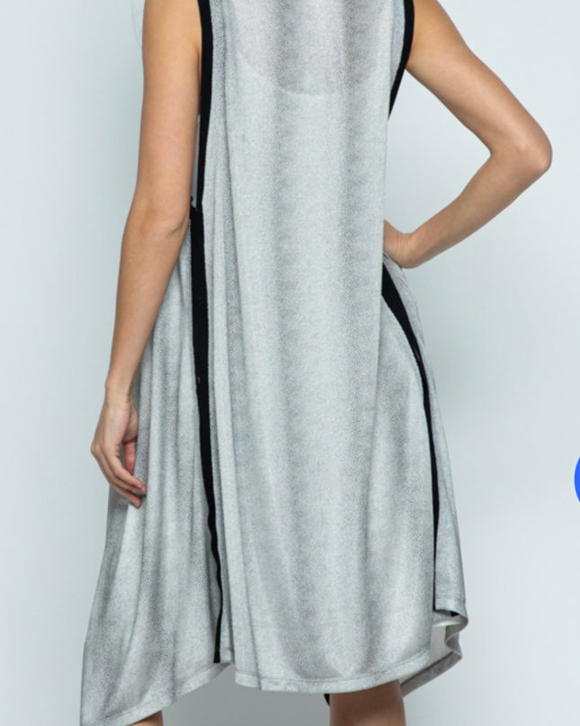 Voc Shimmer Vest Light Grey Long