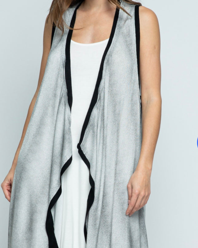Voc Shimmer Vest Light Grey Long
