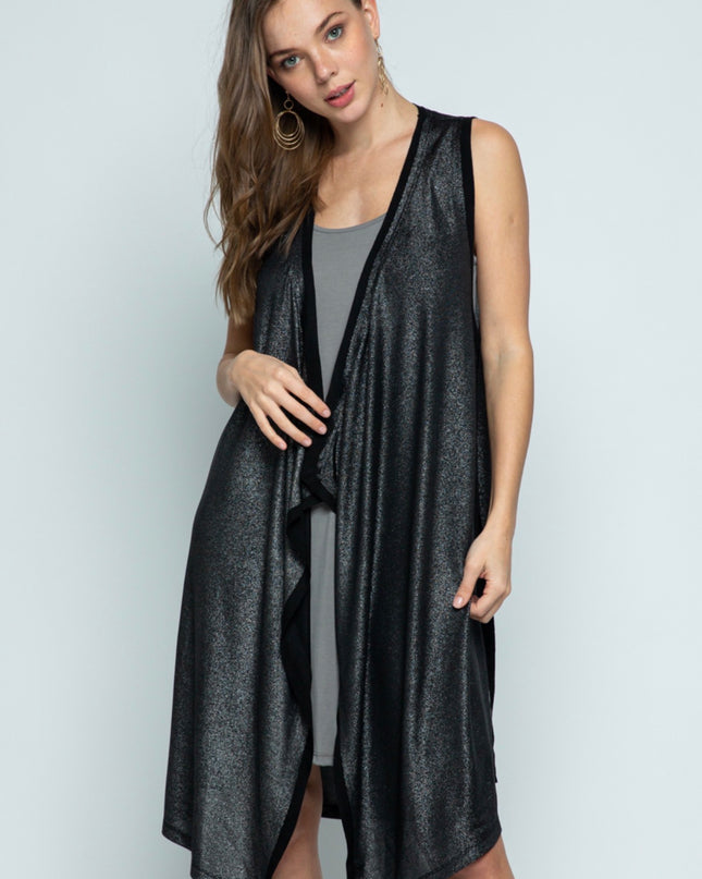 Voc Shimmer Vest Black Long