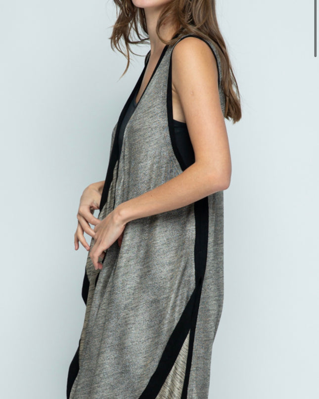 Voc Shimmer Vest Dark Grey Long