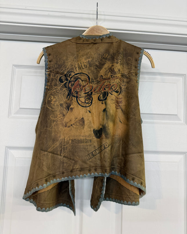 OG Vest Horse blueish with Crochet Trim (fan fav)