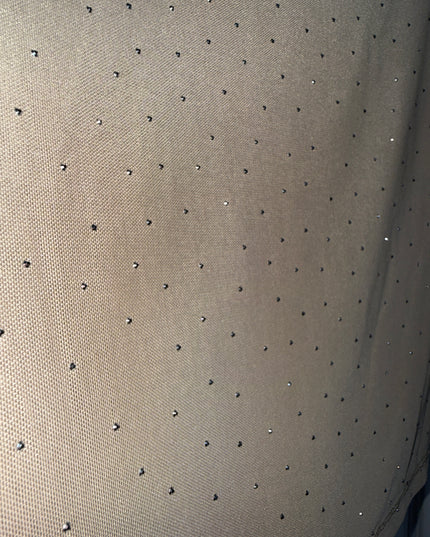 OG Hot Fix Mesh with Crystals Beige