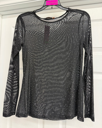 OG Hot Fix Mesh with Crystals Black