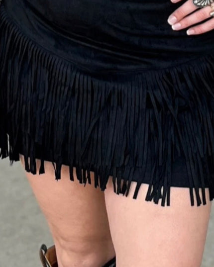 SK Fringe skirt/short black