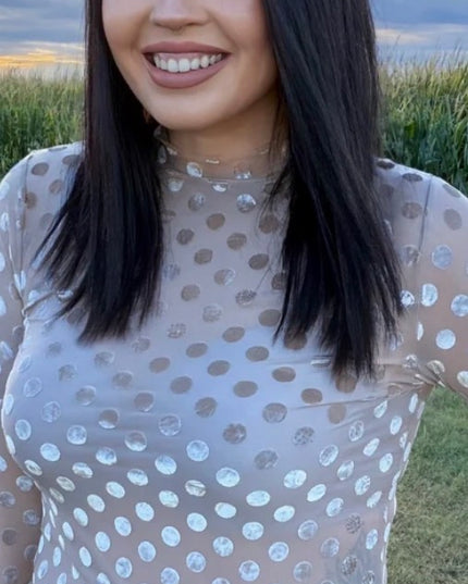 SK Mesh Velvet Dot Mocha