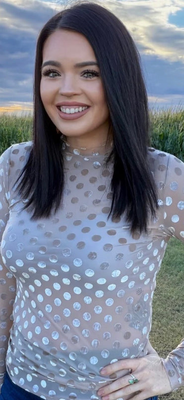 SK Mesh Velvet Dot Mocha