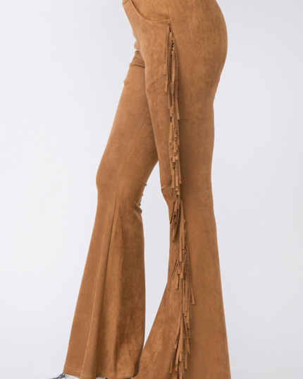 Vocal Camel colored Side Fringe Pant