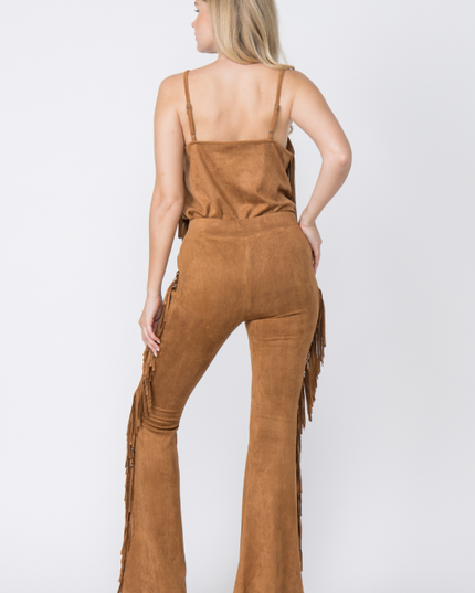 Vocal Camel colored Side Fringe Pant