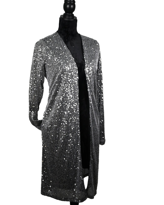 Silver Sequin Cardigan