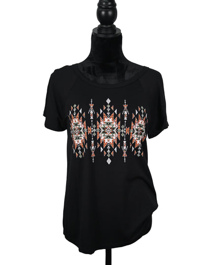 Black Aztec Graphic Tee