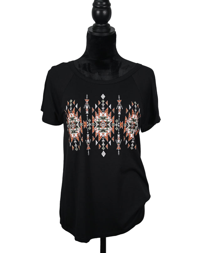 Black Aztec Graphic Tee