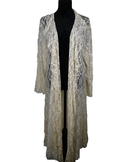 Cream Lace Kimono with Hotfix Detail