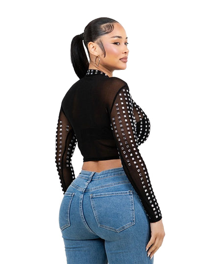 Large Crystal Crop Top