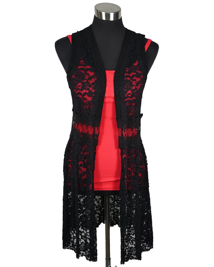 Long Vest – Black Lace