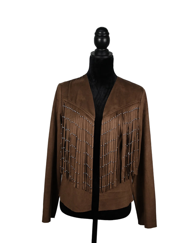 Brown Stud Fringe Jacket