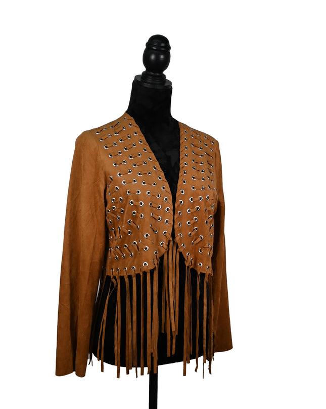Tan Crop Laced Jacket