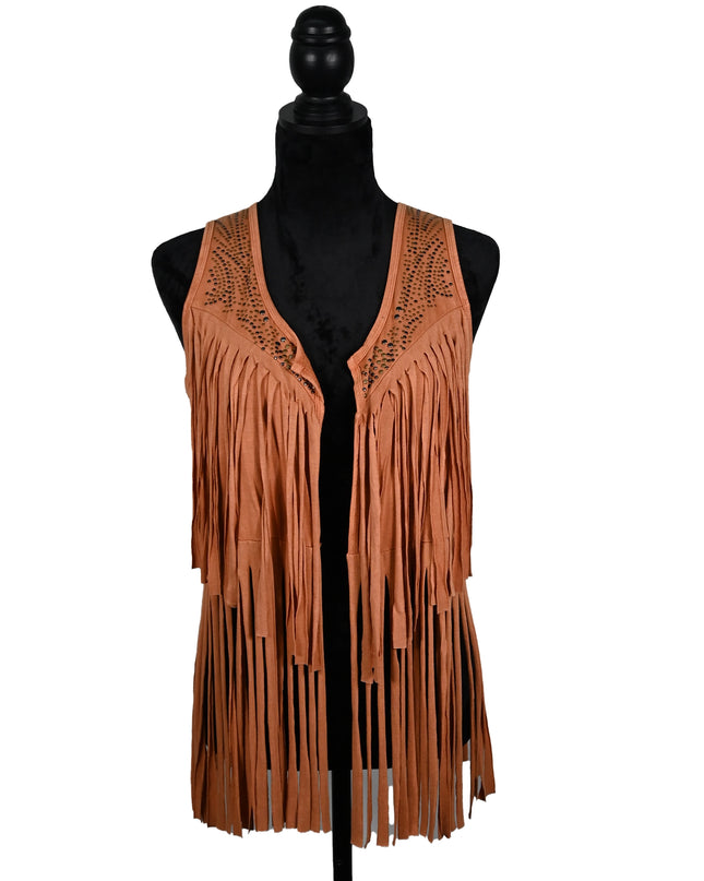Sand Fringe Nail Head Vest