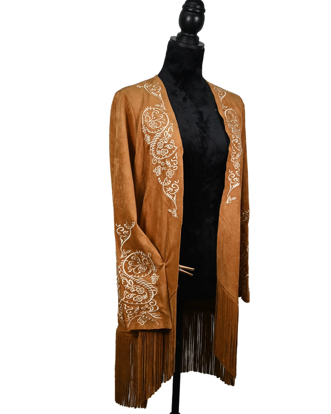 Camel Cardigan Embroidered