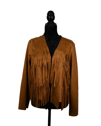 Camel Suede Fringe Jacket