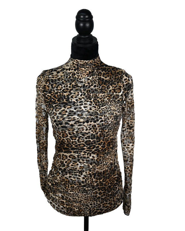 Golden Cheetah Mesh Button Back