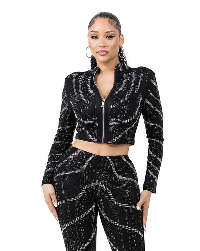 Black Zebra Sequin Jacket