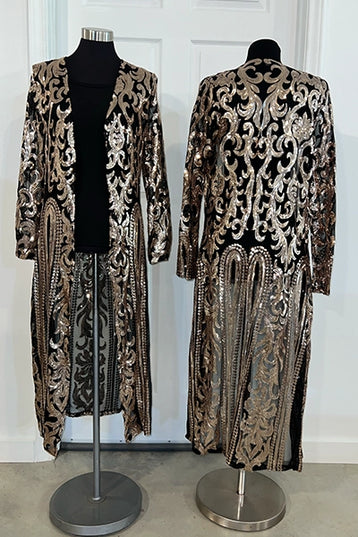 Black Gold Sequin Kimono