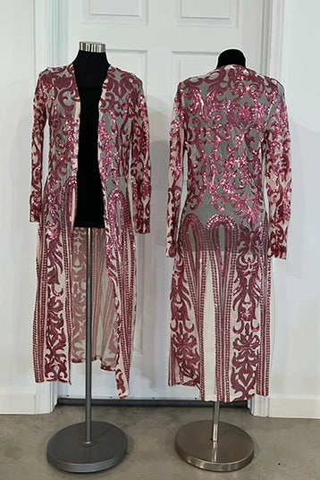 Light Pink Sequin Kimono