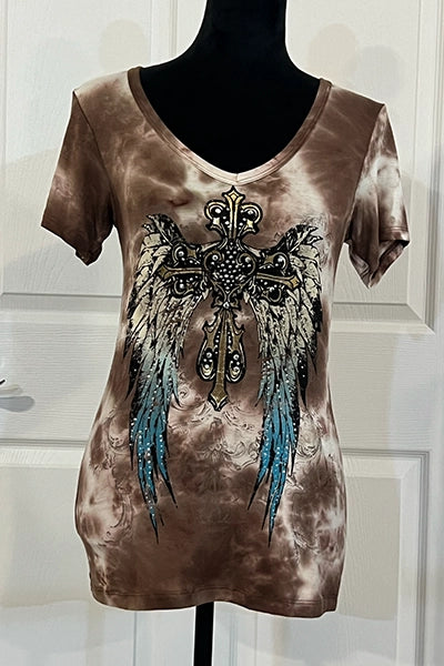 Tie Dye Winged Cross T-Shirt