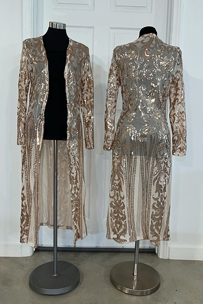 Rose Gold Sequin Kimono
