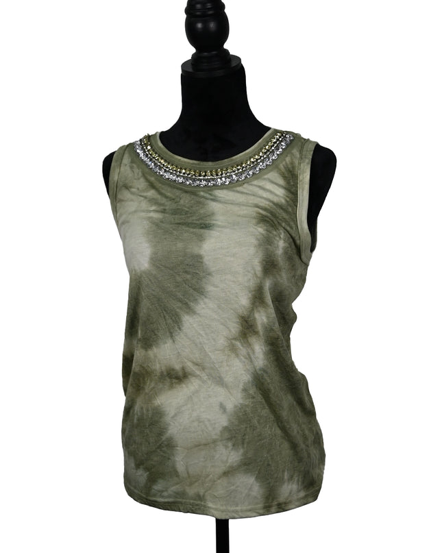 Green Crystal Tie-Dye Tank