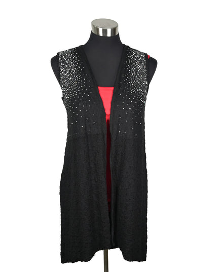 Long Vest – Black Scatter Crystal