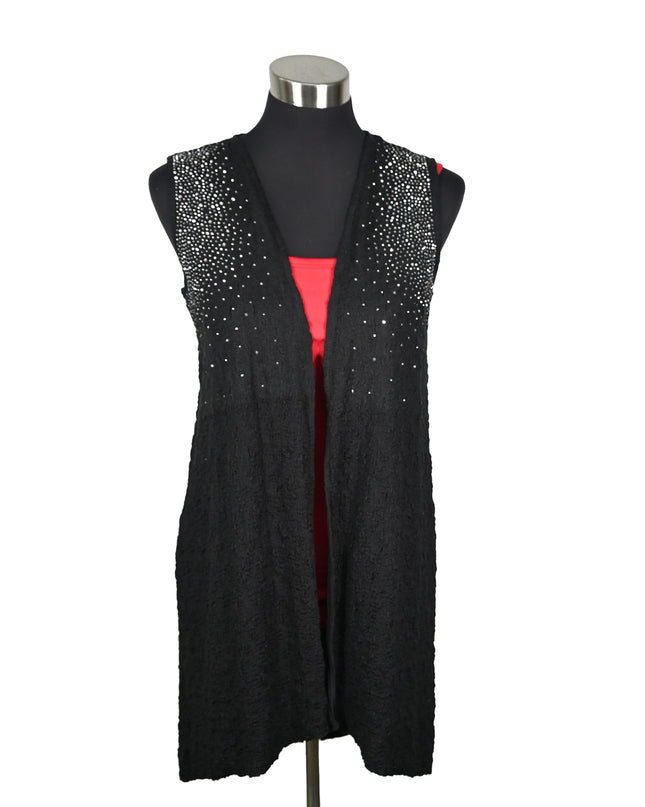 Long Vest – Black Scatter Crystal