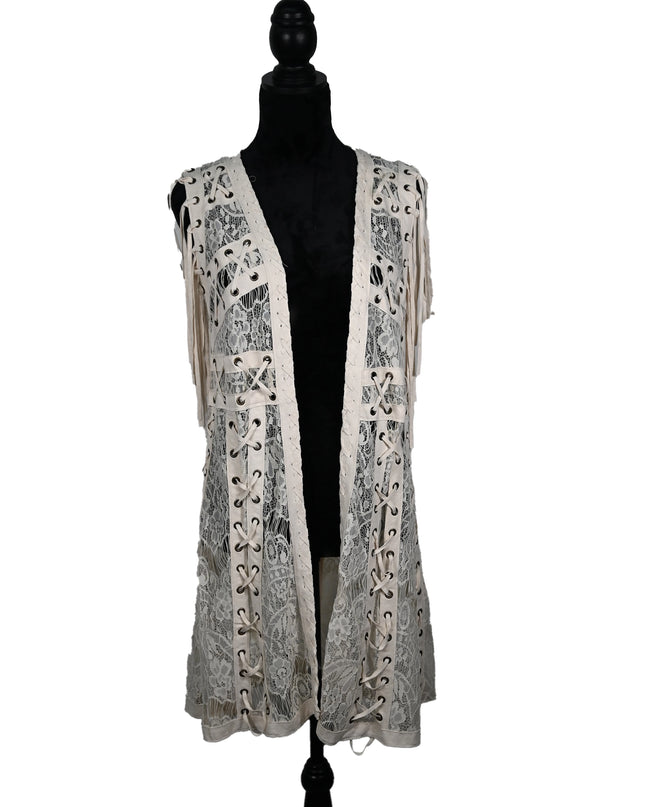 Lace-on-Lace Creamstone Vest