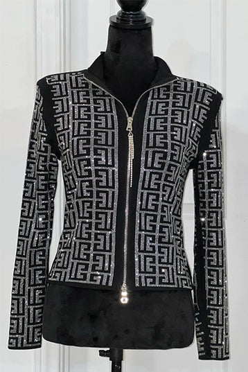 Glitter Glam Zip-Up Jacket