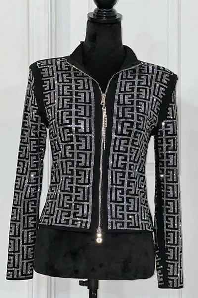 Glitter Glam Zip-Up Jacket