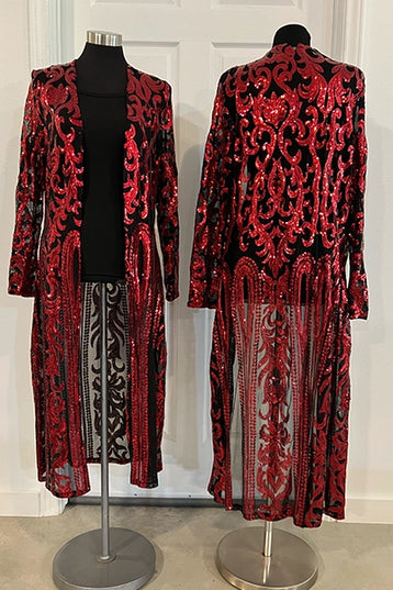 Red Rodeo Royale Sequin Kimono