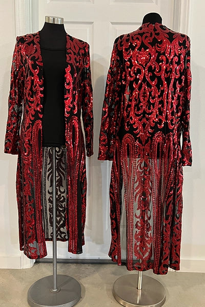 Red Rodeo Royale Sequin Kimono