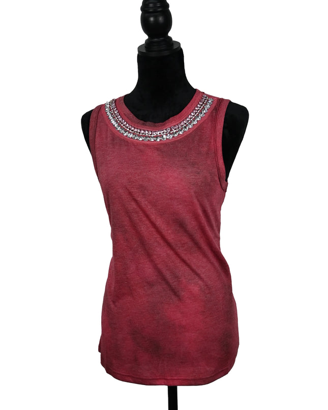 Red Crystal Tie-Dye Tank