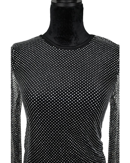 rhinestones Mesh Top