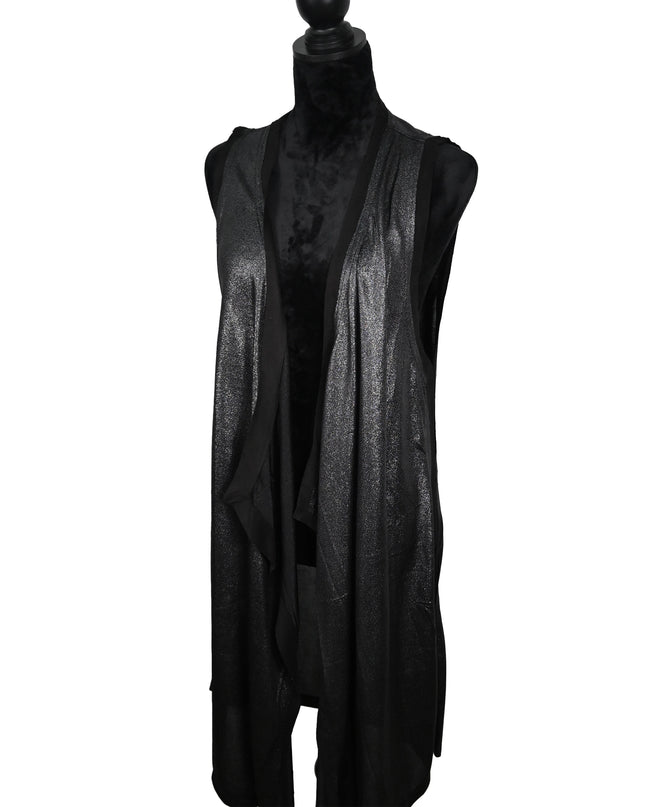 Shimmer Grey Drape Vest