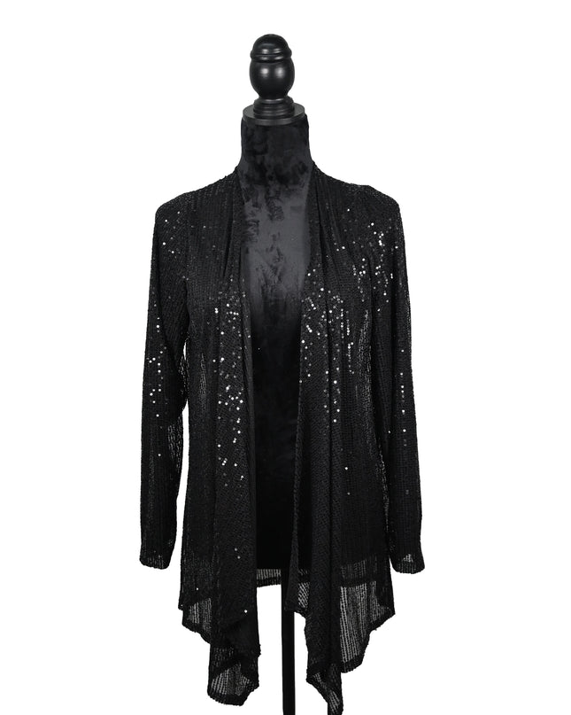 Sequin sheer Drape Cardigan