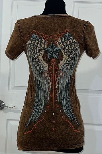Heart Winged Brown T-Shirt